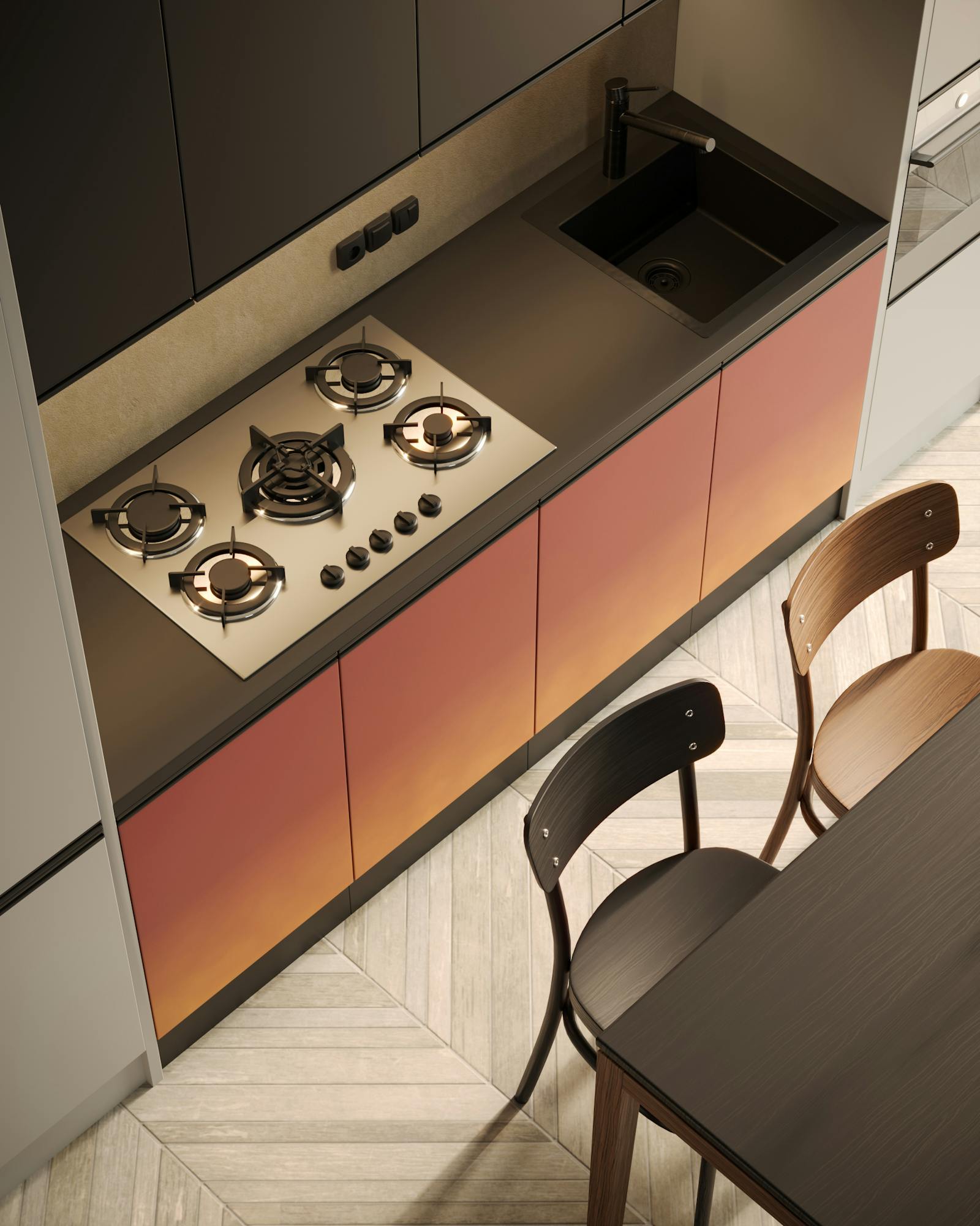 DCS gas cooktop with five sealed burners