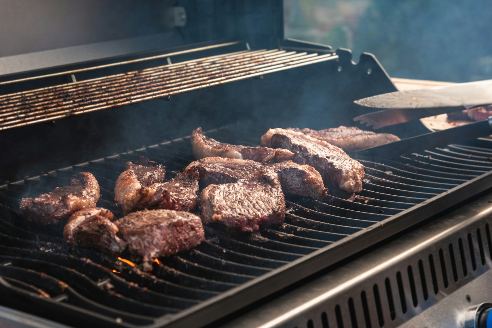 DCS stainless built-in gas grill detail